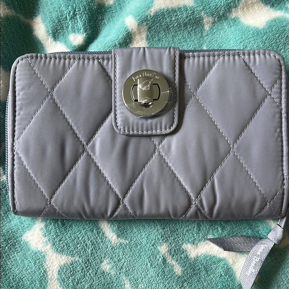 Vera Bradley Gray Quilted Wallet with Metallic Accents